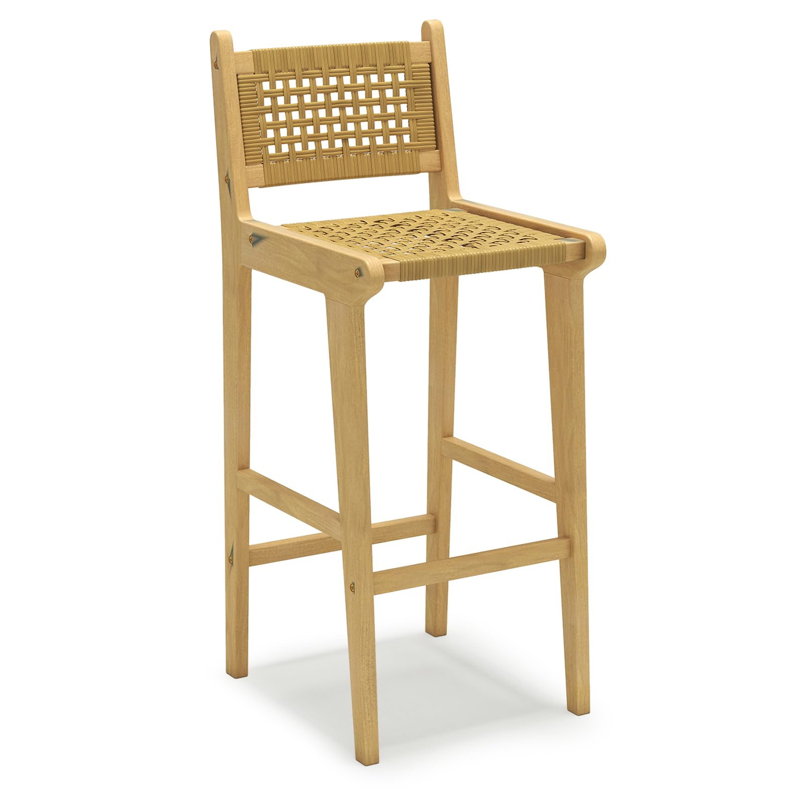 Tabourets de bar en bois de teck pour terrasse Tangkula (1/2/4)
